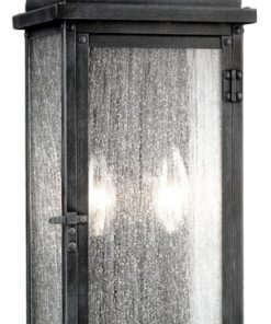 2-Light Outdoor Sconce, Dark Weathered Zinc