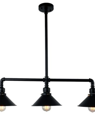 3 light black industrial pendant lamp light chandelier