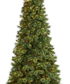 9? White Mountain Pine Christmas Tree / 650 Clear LED Lights and Pine Cones