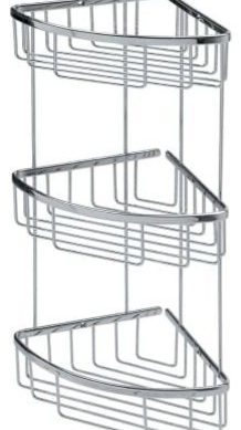 WS Bath Collections Filo 50033 20.1" Triple Shower Basket - Polished Chrome
