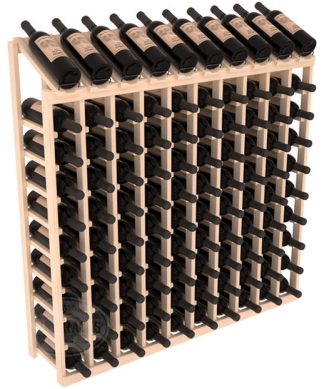 100 Bottle Display Top Wine Rack, Unstained