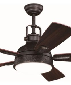 Walton 52 In. Bronze Industrial Loft Ceiling Fan with LED Light Kit and Remote