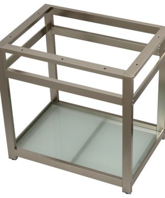 VSP3122B8 31" X 22" Steel Console Sink Base,Glass Shelf, Brushed Nickel