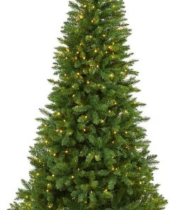 10? Slim Green Mountain Pine Artificial Christmas Tree / 800 Clear LED Lights