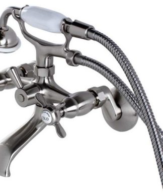 3.5"- 8.5" Adjustable Centers Wall Mount Tub Filler, Hand Shower, Satin Nickel