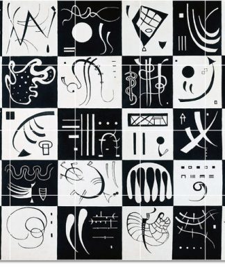 Wassily Kandinsky Abstract Painting Ceramic Tile Mural #66, 30"x24"