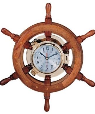 18" Porthole Ship Wheel Clock