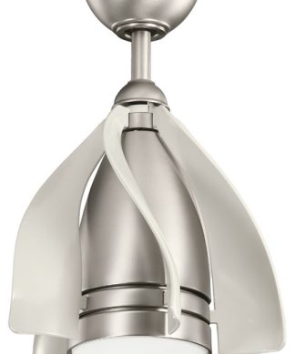 15" Terna LED Fan, Brushed Nickel/Clear Champagne Blades