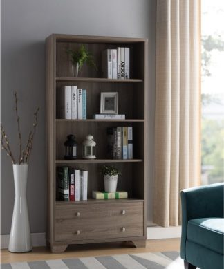 Wooden Display Cabinet, Dark taupe Brown