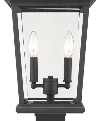 Z-LITE 568PHBS-SQPM-ORB 2 Light Outdoor Pier Mounted Fixture