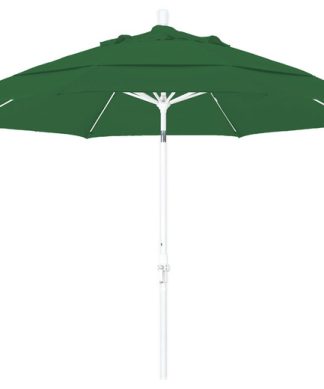 11 Foot Pacifica Crank Lift Collar Tilt Aluminum Patio Umbrella, White Pole
