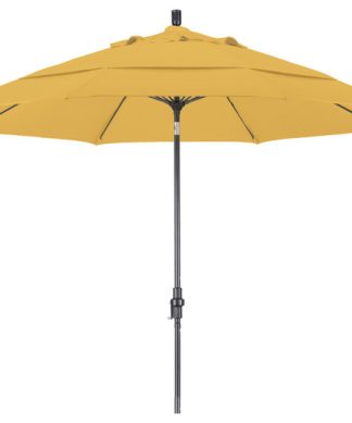 11 Foot Pacifica Crank Lift Collar Tilt Aluminum Patio Umbrella, Bronze Pole