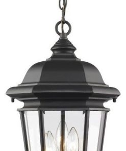 Z-Lite 540CHB Melbourne 3 Light Outdoor Pendant - Black