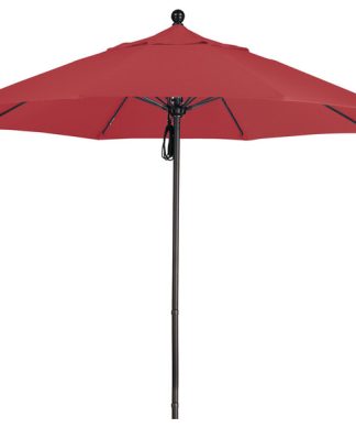 9 Foot Sunbrella Fabric Aluminum Pulley Lift Patio Market Umbrella, Bronze Pole