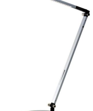 Z-Bar Solo Desk Lamp, Wireless Charging Qi Base, Warm Light, LED, Silver, 18"H