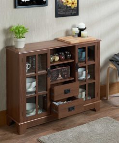 42" X 12" X 32" Walnut MDF Cabinet
