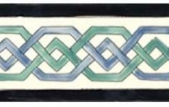 3.94"x11.81" Granda Green Border Tile, Set Of 10