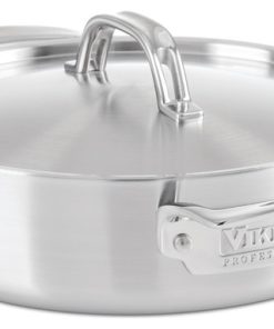 Viking Professional 5 Ply Stainless Steel Satin Finish 6.4 Quart Casserole Pan