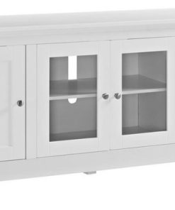 52" TV Media Stand Storage Console, White