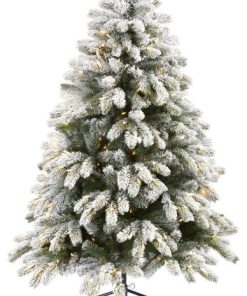 7? Flocked North Carolina Fir Christmas Tree / 550 Warm White Lights