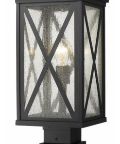 Z-Lite 583PHBS-SQPM-BK Brookside - 21.25 Inch 1 Light Outdoor Square Pier Mount