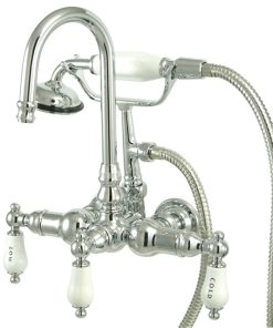 Vintage Wall Mount Clawfoot Tub Filler with Hand Shower