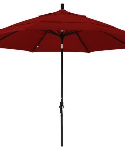 11 Foot Pacifica Aluminum Crank Lift Collar Tilt Market Umbrella, Black Pole