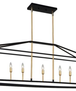 7 Light Island Matte Black/Harvest Brass Finish - SC13077 - Artcraft Lighting