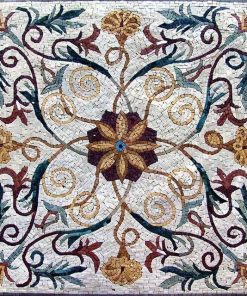 Vine and Flower Mosaic, Saniya, 24"x24"