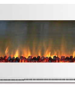 56" Wall Mount Electric Fireplace With Logs