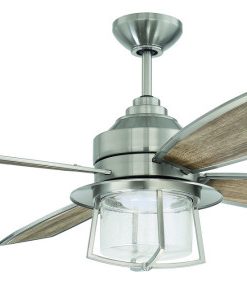 Waterfront 52" Ceiling Fan, Brushed Polished Nickel