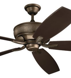 70" Monarch Fan, Weathered Copper Powder Coat, Teak/Cherry Blade
