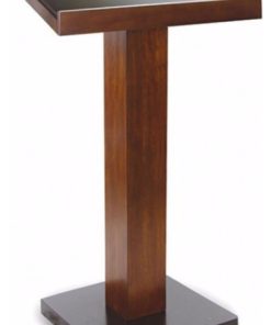 Wooden Bookstand with Pedestal Support and Block Base, Espresso Brown