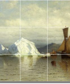 William Bradford Waterfront Painting Ceramic Tile Mural #400, 40"x24"