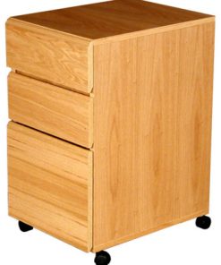 3-Drawer Real Wood Oak Veneer Freestanding Drawer File