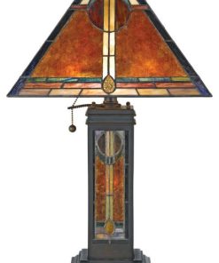 3 Light Tiffany Desk Lamp - Vintage Tiffany Table Light 3 Light Tiffany Desk