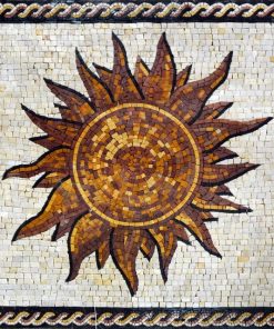 "Solarra" Geometric Sun Mosaic, 24"x24"