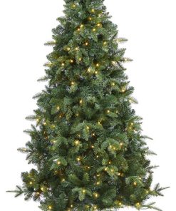 7.5? Snowed Tipped Clermont Mixed Pine Christmas Tree / 600 Clear LED Lights