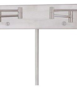 2-Light LED Swing Arm Wall Lamp, Brushed Nickel