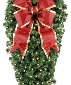 4' Natural Garland Spray, Red Bow