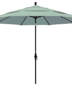 11' Aluminum Umbrella Collar Tilt Matted Black, Sunbrella, Spa