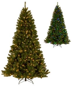 7 1/2' North Valley Spruce Hinged Tree With LED Lights With On/Off Switch