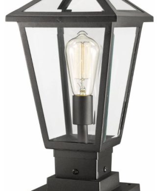 Z-Lite 579PHMS-SQPM-BK Talbot - 1 Light Outdoor Square Pier Mount