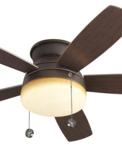 52 Inch Semi-Flush 5 Blade Ceiling Fan LED Light Kit and Pull-chain Roman