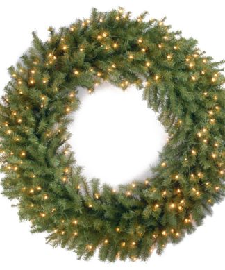 48" Norwood Fir Wreath With Warm White LED Lights