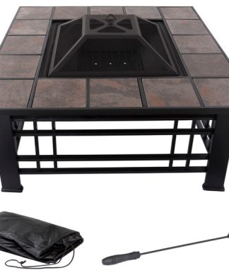 32" Square Tile Firepit by Pure Garden