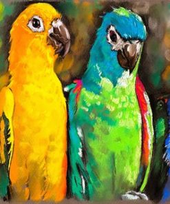 West of the Wind Outdoor Canvas 48?24?Wall Art - Pretty Parrots