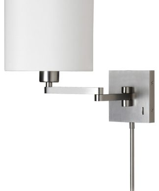 Wall Sconce 1-Light Bulb Fixture With Satin Chrome Steel Material, 8", 100W