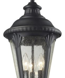 Z-Lite 545CHM Medow 3 Light Outdoor Pendant - Black