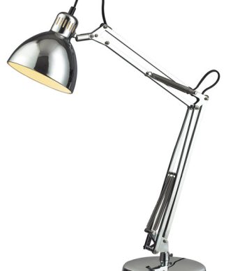 26" Contemporary Ingelside Desk Lamp In Chrome With Chrome Shade